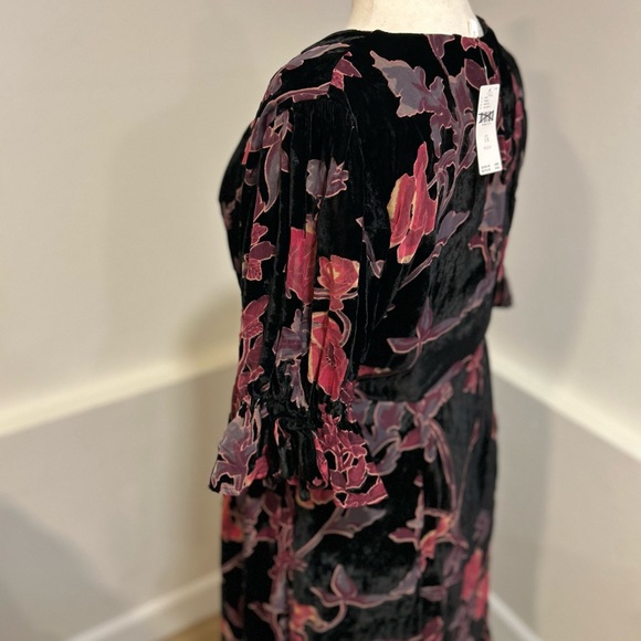 Anthropologie Floral Maxi Dress - Black and Pink NWT sz18 - Picture 3 of 6